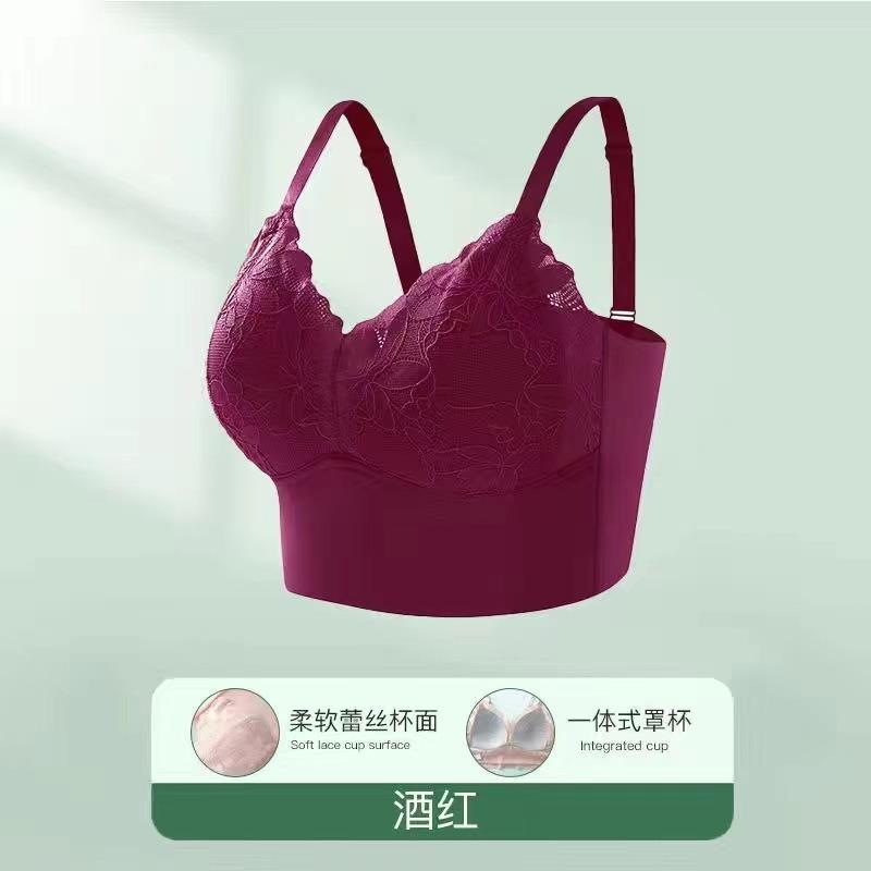 Women Black Floral Lace Longline Push Up Supportive Comfortable Adjustable Strap Bra