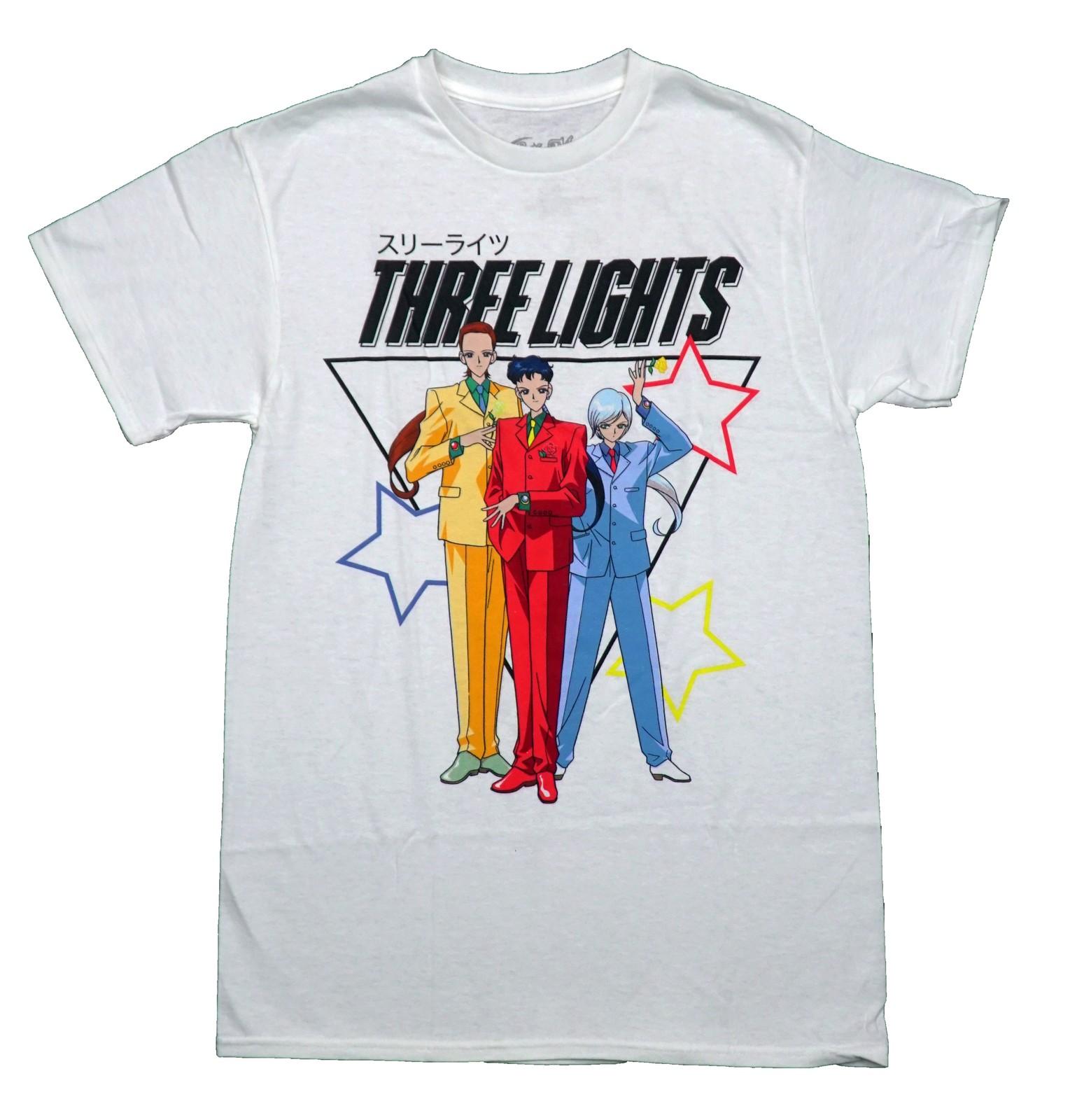 Sailor Moon New Adult T-Shirt -Three Lights Posed Under Name In Suits S