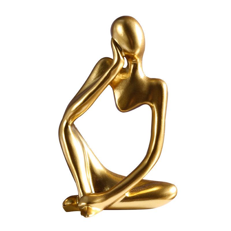 Mini Abstract Thinker Resin Ornament for Nordic Office or Bookshelf Decor