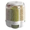 Rotating Grain Storage Bin Large Capacity 6 Grids Design Moisture-Proof Transparent Rice Container Cereal Dispenser Bucket