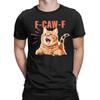 Vintage Funny F-Caw-F Cat Meme T-Shirts Men Round Neck Pure Cotton T Shirt  Short Sleeve Tees Original Clothing