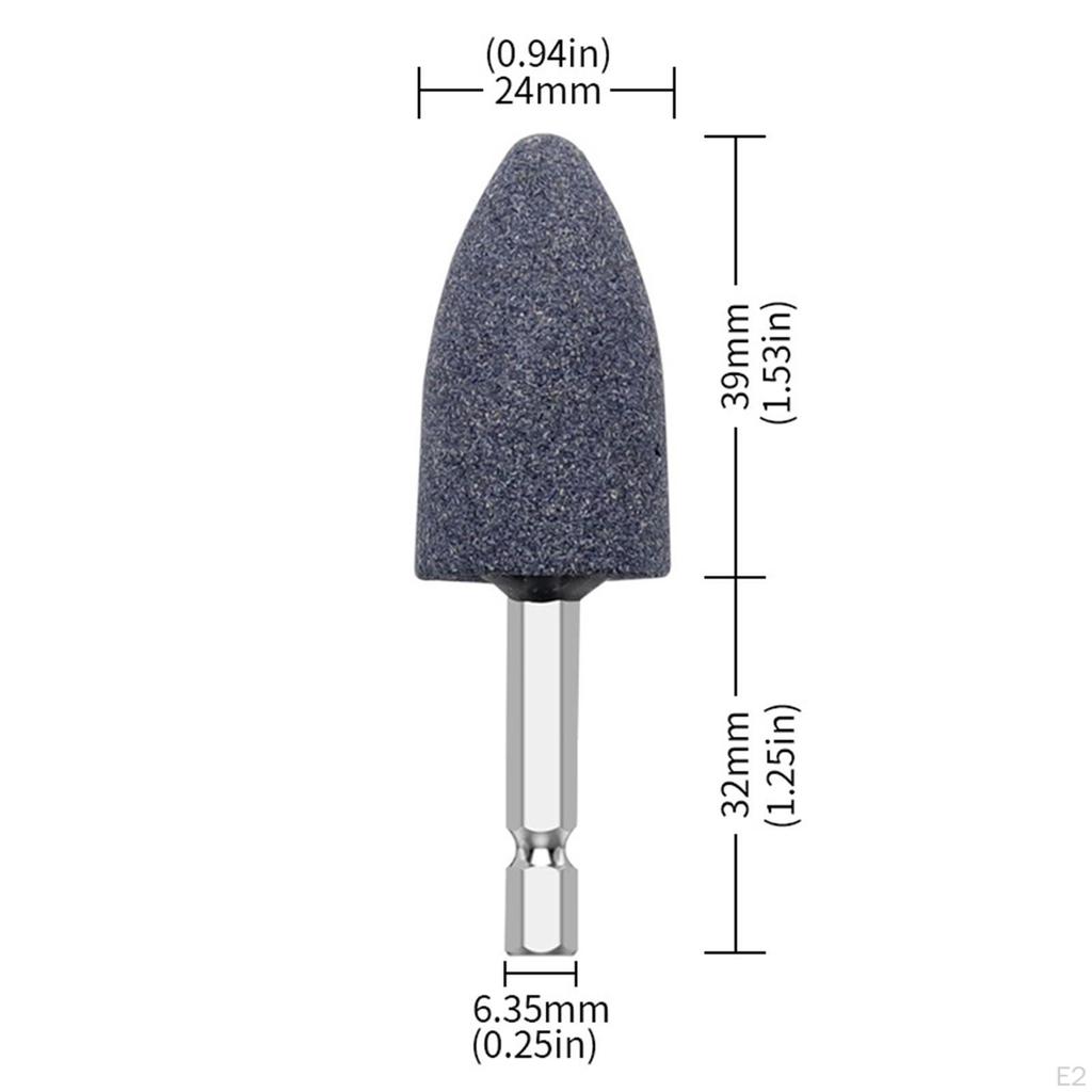 2 Pieces Grinding Head Hexagonal Shank Sharpening Wheel Abrasive Bits with Chrome Corundum Material