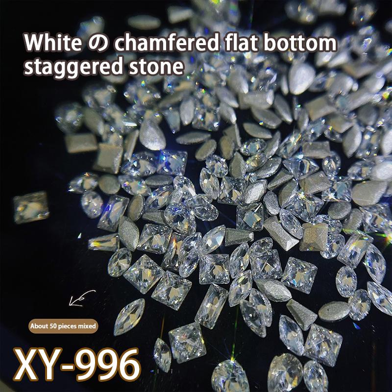 50Pcs Zircon Nail Diamond Decoration Mixed Loading Stereoscopic Nail Accessories Nail Painting Nail Salon Nail Artists