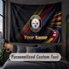 Custom Name Text Tapestry,Pittsburgh Steelers Decorative Wall Hanging, Background Tapestry For Home Bedroom