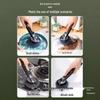 Long Handle Dishwashing Brush with Automatic Liquid Dispensing, Sponge, and Steel Wire for Pot Cleaning
