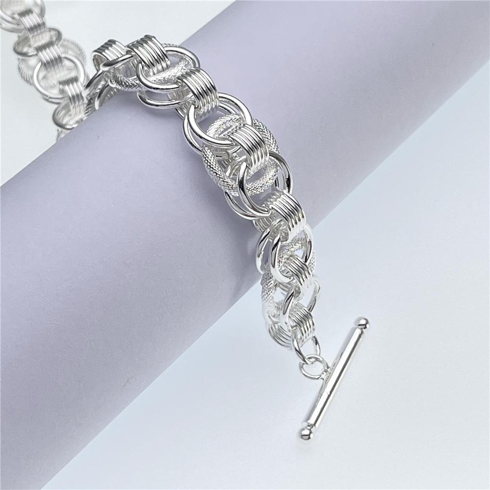 Andara925 Sterling Silver Bracelet Fashion Hoop Bracelet Women Engagement Jewelry Gift