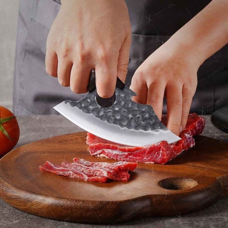 Кованый разделочный нож для мяса, небольшой кухонный нож из нержавеющей стали, переносной нож для рыбы, острый тесак для говядины, баранины