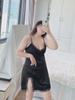 Plus Size Sexy Ice Silk Lace Slit Nightdress Pajamas