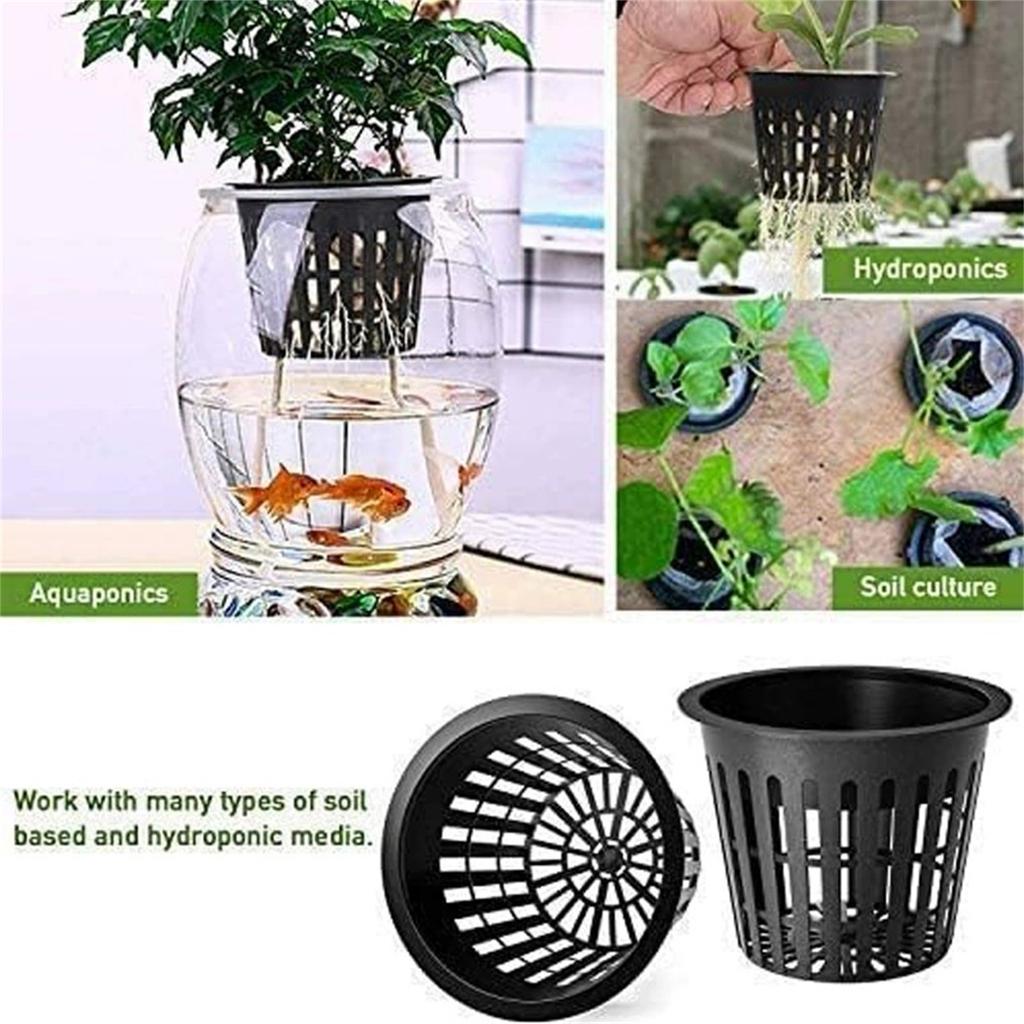 Hydroponic Planting Basket, Soilless Cultivation 3-Inch Seedling Cup, Plastic Mesh Pot for Vegetables, Herbs, and Garden Seedlings