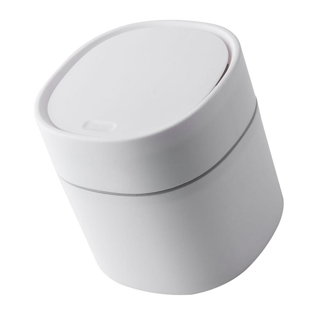 Desktop Trash Can Plastic with Lid Mini Small for Dining Table Desk Home Office for Clutter Storage