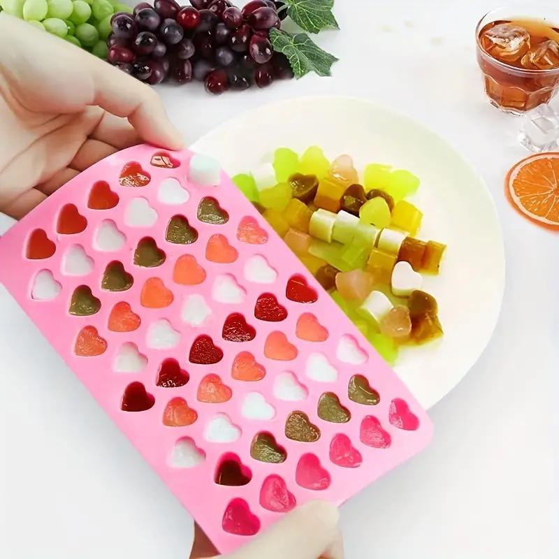 55 Mini Heart Shapes Silicone Soap Crayon Ice Cube Candy Decoration Chocolate Mold, Reusable Cake Mold Baking Kitchen Supplies