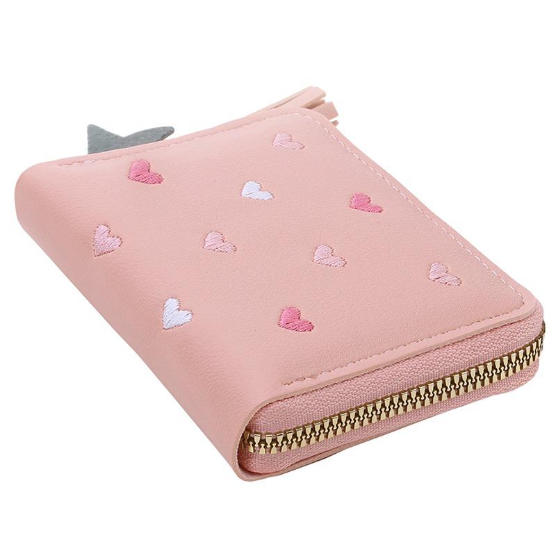 Dámská roztomilá módní peněženka taška mini držák na kreditní karty krátká spona na peníze přenosná malá peněženka na mince
