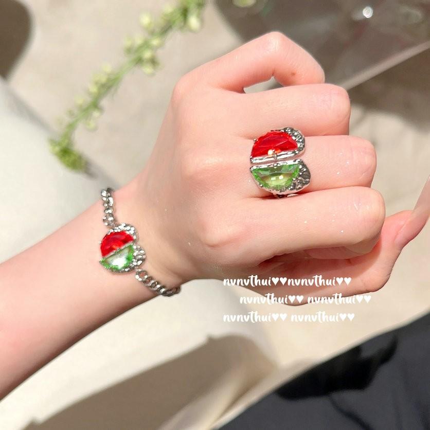 

Сад Моне Любовный Камень, Браслет, Маргаритка, Покрытие 18K Золотом, Фантазийный Оранжевый Алмазный Сердечный Циркон, Кольцо