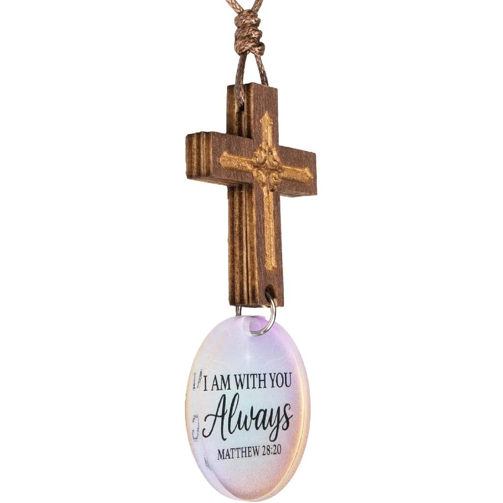 Cross for Car Mirror Hanging - Nativity set - daily bible verse - bible verse car rearview hanging cross ornament - christian gift - New Driver -