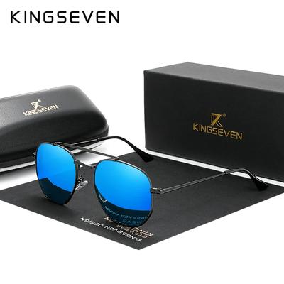 Kingseven Nuevas gafas de sol retro de moda para hombres y mujeres Gafas de sol polarizadas hexagonales de acero inoxidable N7748