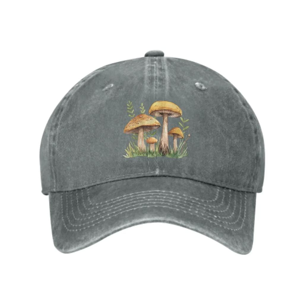 Mushroom Watercolor Print Baseball Cap Cotton Adjustable Casual Outdoor Sun Hat Unisex