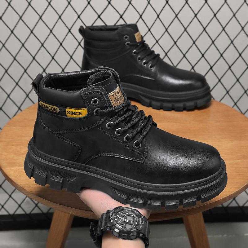 Popular Martin Boots Autumn and Winter New High-top Tooling Shoes Men's Versatile Waterproof and Wear-resistant Short Boots Casual Trendy Shoes
