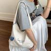 Canvas Letter Shoulder Bag Korean Women's Armpit Bag Niche Student Tote Bag  Handbag