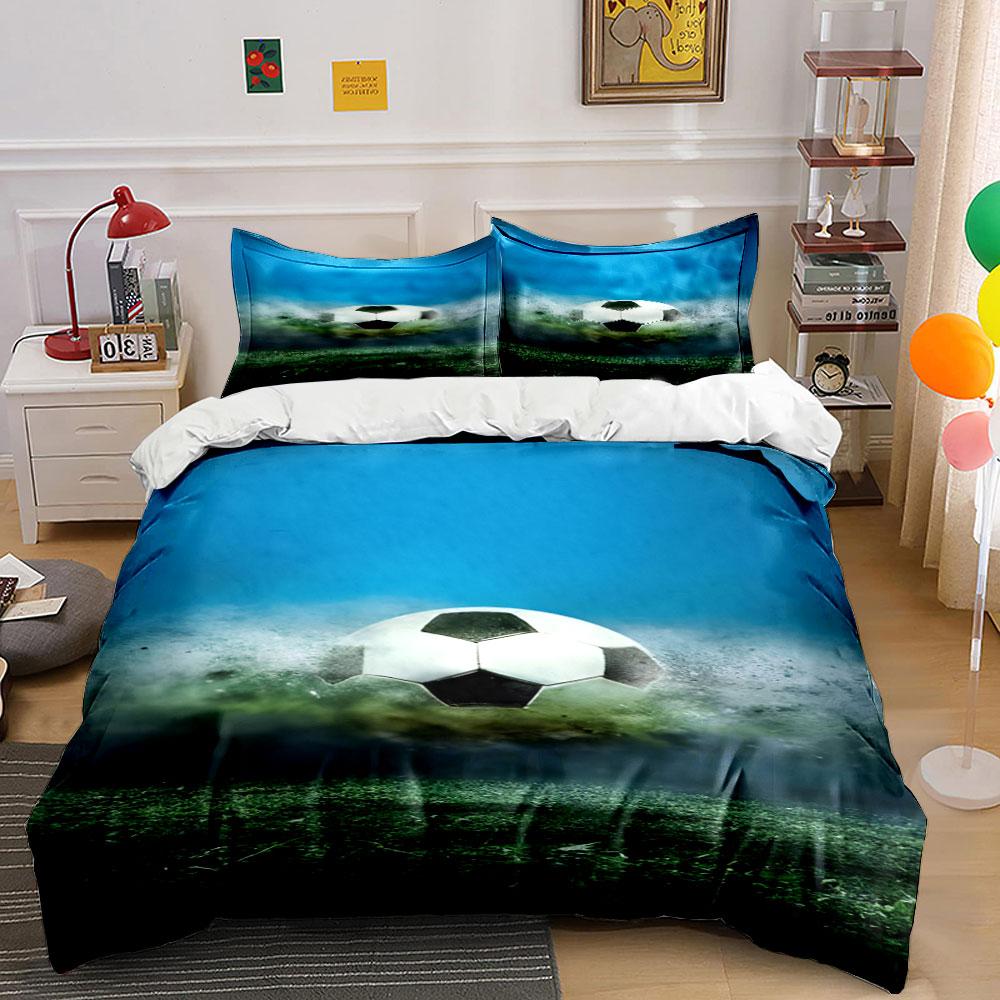 Soccer Ball On Grass. Bedding Sets Duvet Cover Sets Duvet Covers Pillowcases(1 * Duvet Cover 2 * Pillowcases Without Duvet Insert)