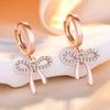 925 Sterling Silver Zircon Buckle Earrings For Women Fashion Exquisite Student Girlfriend Jewelry Accessories Party GiftGood product