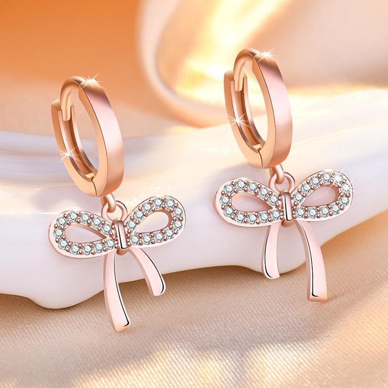 925 Sterling Silver Zircon Buckle Earrings For Women Fashion Exquisite Student Girlfriend Jewelry Accessories Party GiftGood product