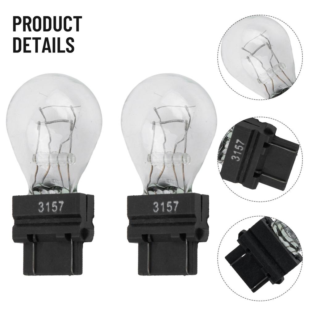 2 Pack 3157 12V 21/5W Clear Shell Tail Signal Brake Light Bulbs Replacement