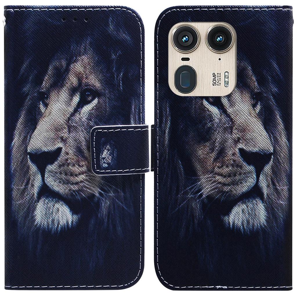 PU Leather Phone Case for Motorola Moto X50 Ultra 5G/Edge 50 Ultra Wallet Phone Stand Cover with Pattern Printing