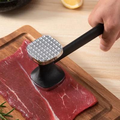 Steak Hammer Mallet Double-Sided Zinc Alloy Meat Tenderizer Hammer Pork Chop Steak Meat Mallet Rubber Portable Kitchen Tools