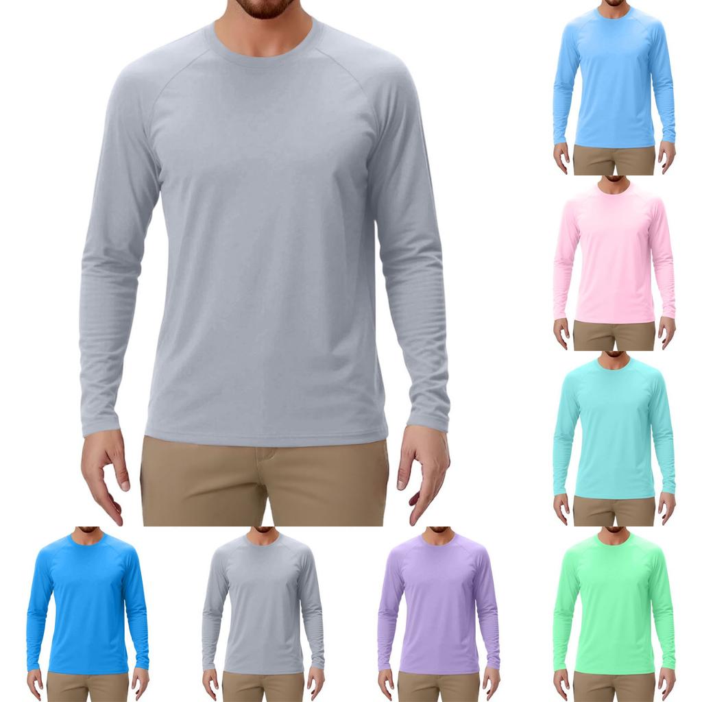 Herren einfarbiges Raglan Langarm Sportoberteil