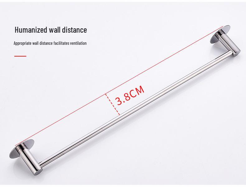 No-Drill Stainless Steel Wall-Mount Towel Bar for Bathrooms