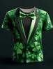 2025 St. Patrick Men's Shamrock Tuxedo T Shirt Short Sleeve T shirt 3D Print O-Neck Shirt Green Summer Spring Clothing Apparel