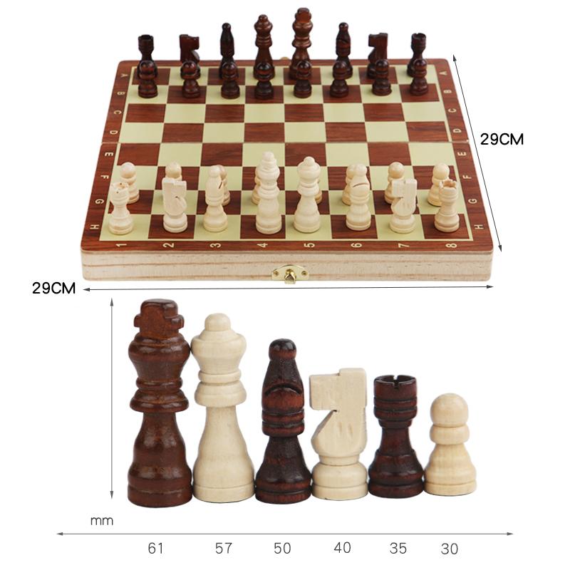 Magnetic Foldable Chess Set High Grade Wooden Chess Game Board Large/Small Size Strategic Thinking Folding Board Game for Party