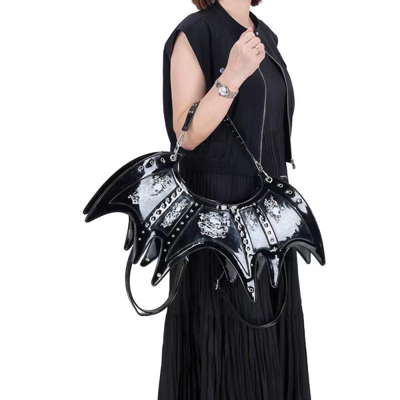 2026 Skull Backpack Gothic Style Handbag Shoulder Bag Large Capacity Multi Compartment Crossbody Youth Daily Use