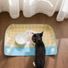 Dog Feeding Mat Non-Slip Waterproof Raised Edge Floor Placemat 40x60cm Dog Water Bowl Mat For Indoor Eating Floor Crate Carpet