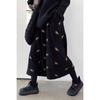 Vintage Braune Cordrock für Damen Röcke Herbst Bestickter Floral A-Linie Rock Süß Altersreduzierend Langes Kleid