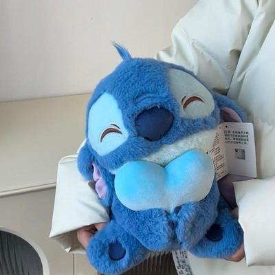 Stitch Knuffel met Hart, Superzachte Langharige Stof, 30/40/50/70/90cm Meerdere Maten, Verjaardag Valentijnsdag Cadeau
