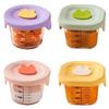 4pack/lot Round Silicone Lid Glass Baby Food Jars Resistant To 20-400°C Set Of 4 Baby Food Storage