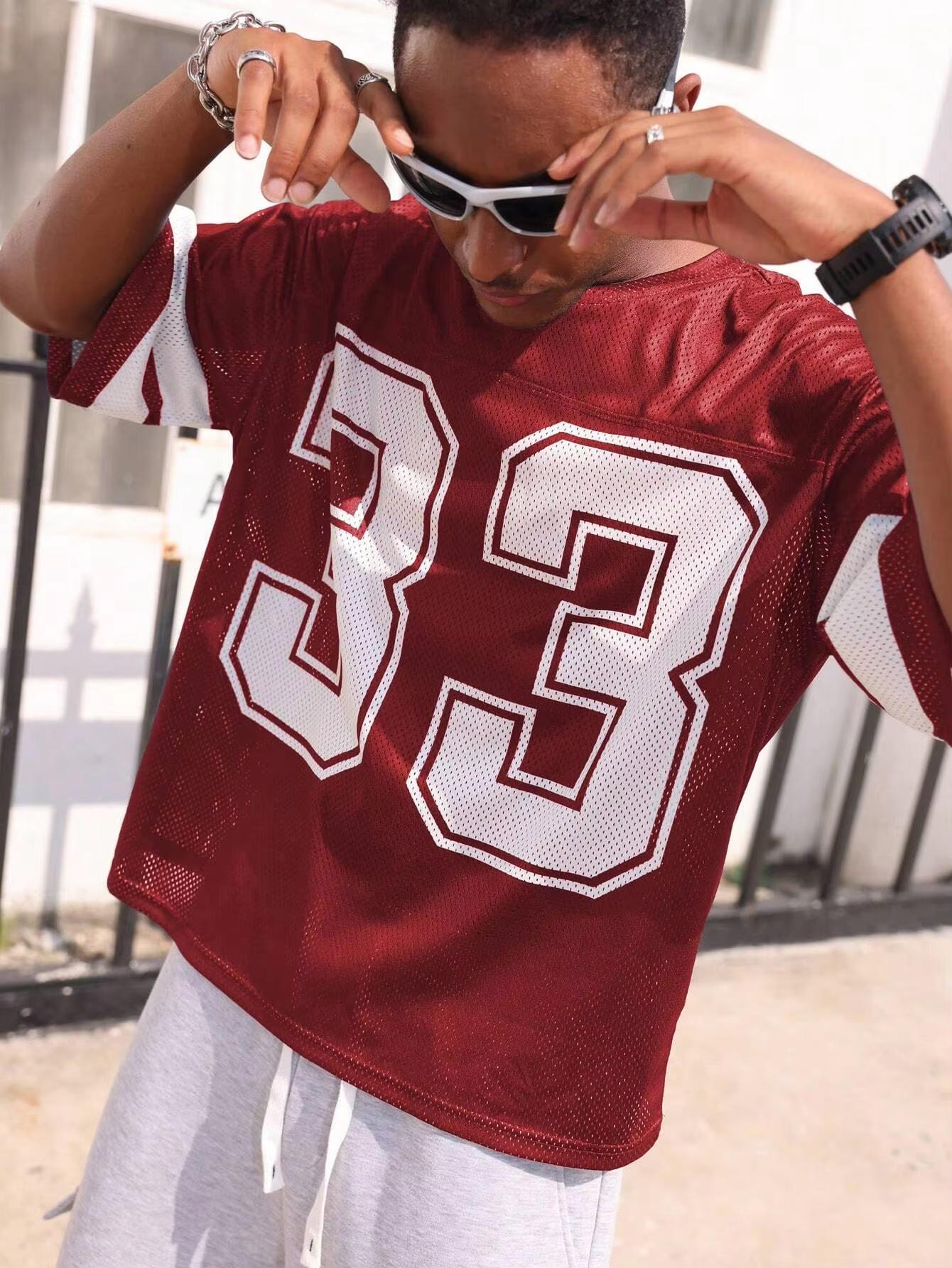 Huiteng10 Hete Verkoop Zomer Heren Mesh Sportshirt T-shirt Ronde Hals Los Modieus Streetwear Hip-Hop Stijl Korte Mouwen Casual Top 2XL