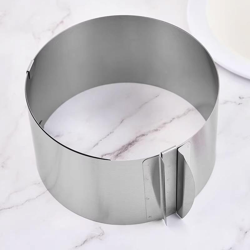 Teleskopisk 4-tommers Liten Sirkulær Justerbar Mousse-ring i Rustfritt Stål 6-10 5CM Høy Kakeform Bakeform Kakeform Kakeverktøy
