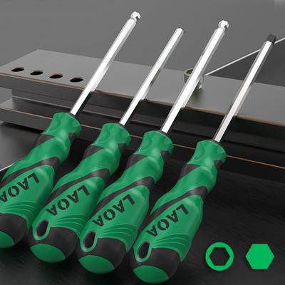 LAOA 1ks Šestihranný šroubovák Kulová hlava Šroubovák s magnetismem Plochý šroubovák S2 58HRC Legovaná ocel Protiskluzová rukojeť