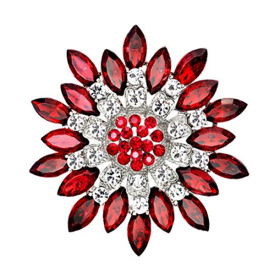 Gioielli con strass di cristallo con spilla a forma di fiore da donna per il regalo della festa nuziale