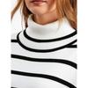 Herbst Winter Damen Pullover Strickpullover Pullover Locker Lässig Gestreifter Rollkragenpullover