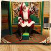 Merry Christmas Santa Claus Fireplace Print Pattern Tapestry Home Living Room Bedroom Decoration Background Cloth Tapestry