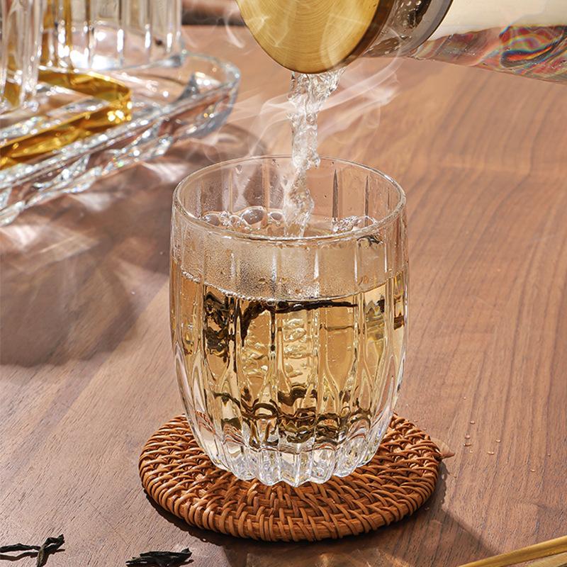 10oz/11oz Whiskey Glass Thickened Diamond Creative Vertical Patterned Glass Cup Foreign Wine Vodka Brandy Mugs for Bar KTV Party