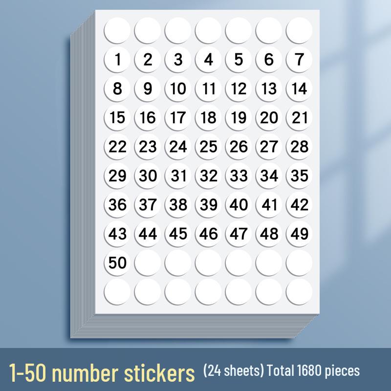 Self-Adhesive Small Round Number Stickers 1-100 for Handwritten Labels