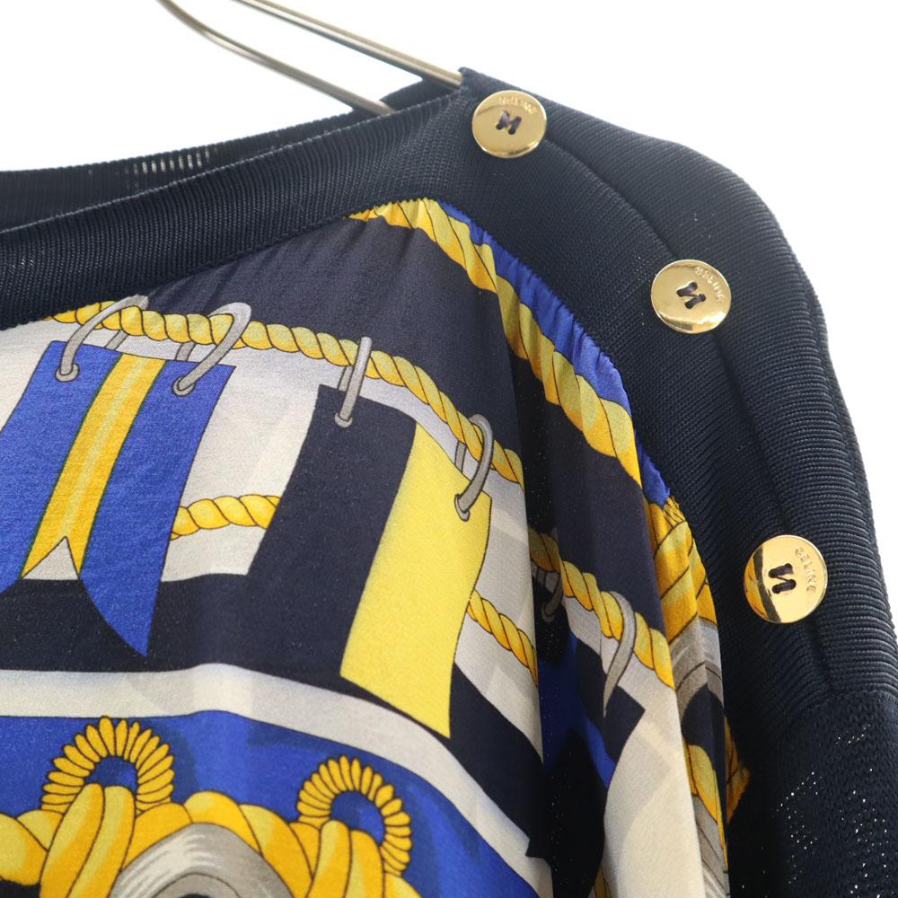 CELINE 90s Made in Italy Old JSC period Long sleeve knit 42 Navy Women Used