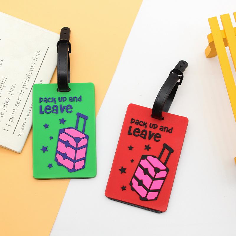 Cartoon PVC Luggage Tag Fashion Travel Boarding Pass Luggage Tags Travel Tags Id Address Name Lable Flight Travel Accessories