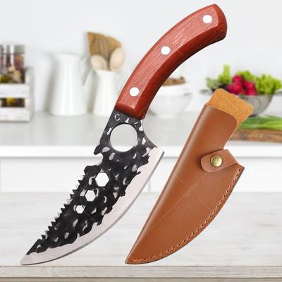 Household Stainless Steel Boning Knife Killing Pig Skin Cutting Meat Fish Scale Easy To Handle Ring Multi-purpose Knife Kitchen Tool Accessories