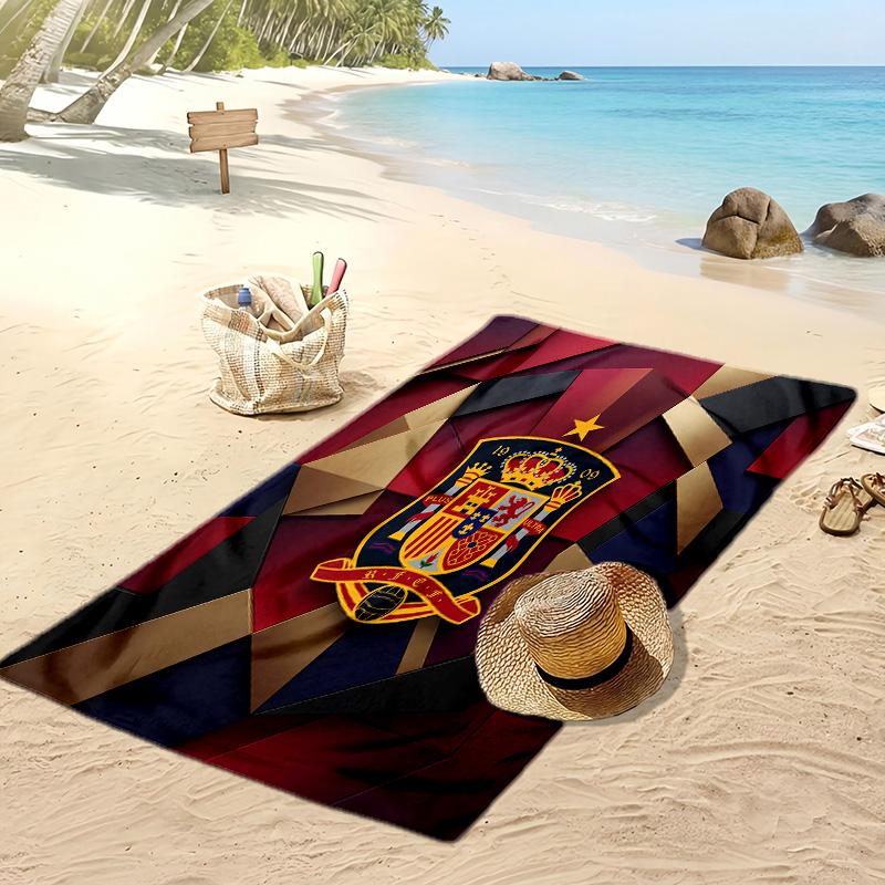 Spain Football Print Beach Towel Quick Dry Super Absorbent Soft Bath Towel for Swimming Beach Travel Fan Souvenir Gift