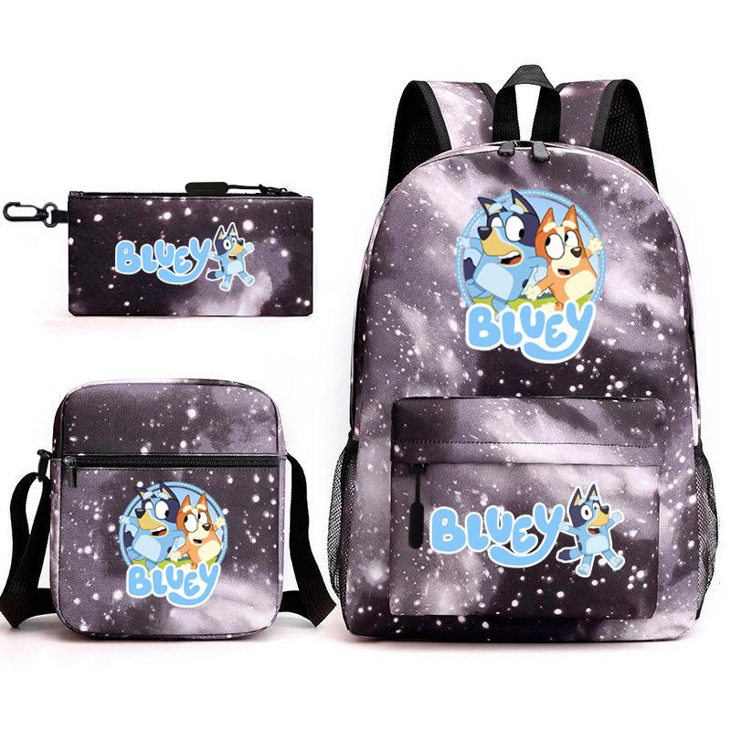 New Product, Bruwangwang Student Schoolbag, Fashionable and Popular, Backpack, Shoulder Bag, Pencil Bag, Three-piece Set.